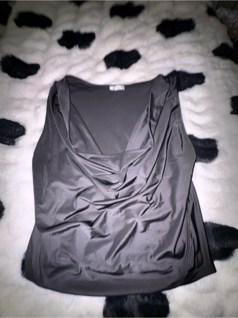 Free People Black Satin Cowl Neck Camisole